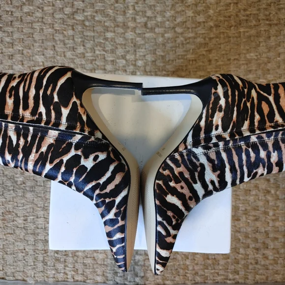 NINE WEST FHAYLA 💥NEW IN BOX💥 POINTED TOE BOOTIE,BLACK MULTI PONY 6M - Picture 13 of 16